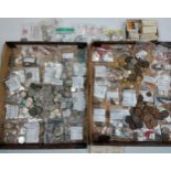 A Large quantity of world coins and cigarette cards