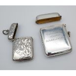 A Chester and Birmingham silver vest cases- Chester silver is engraved General Election 1906, United