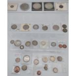 A Collection of silver 19th and early 20th century coins. Includes half crown, 1893 Victoria