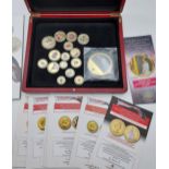 A Collection of London Mint Britains coins with certificates and Princess Diana coin.