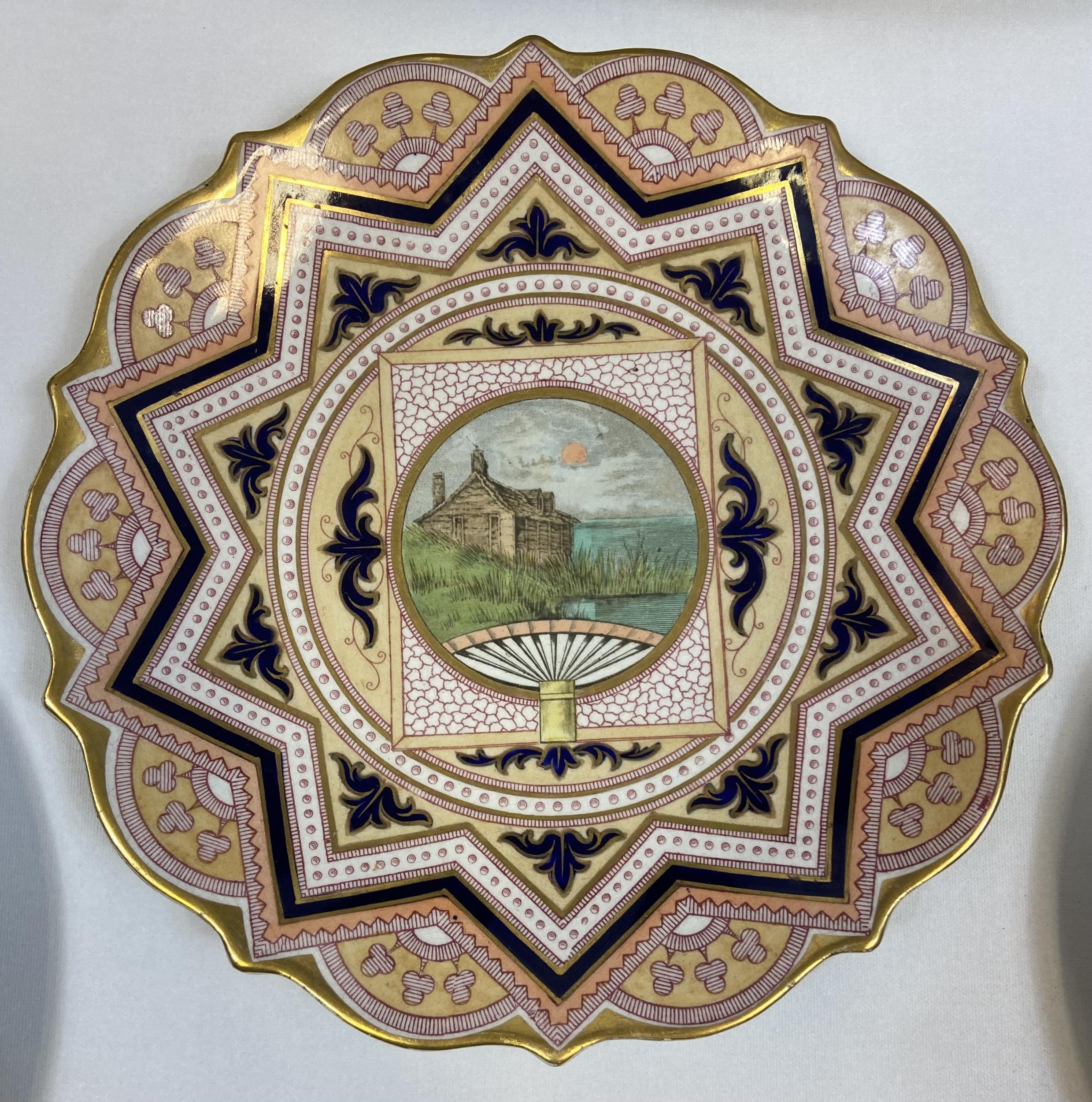 Art Nouveau wash bowl, Two wall plaques and three collectors plates-m Wedgwood, Victorian plate - Image 2 of 7