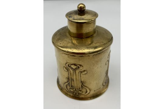 A Sheffield silver art nouveau design preserve pot with lid. Produced by Roberts & Belk. [ - Image 3 of 5