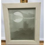 Kevin Wallhead [Glass Artist] Art work titled 'Five Mile View' Signed and dated 08. [31x26cm]