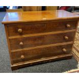 A Victorian Three drawer chest. [76x101x50cm]