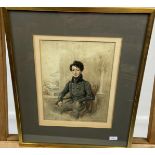 A 19th century watercolour portrait depicting someone of importance, signed and dated 1829. [Frame