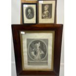 An 18th century engraving of Prince Charles, fitted within a rosewood frame, Prince Charles Edward