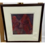 Anda Paterson Limited edition 1/5 lithograph print depicting two women working. Titled and signed by