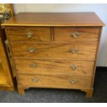 Late 19th century Georgian style chest, two short drawers above three long drawers raised on bracket