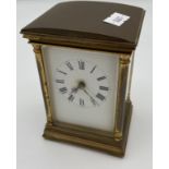 Antique brass and bevel glass carriage clock, French movement. In a working condition. [12x8x6.5cm]