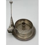 A Georgian London silver candle holder and snuffer. produced by Michael Starkey. [240grams]