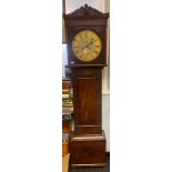A 19TH Century longcase grandfather clock, A Giffen, Campsie, hand painted face. Comes with