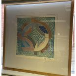 Frank Stella. b.1936 1980 lithograph print, 'Polar Co- Ordinates IV' Working Proof. Signed in pen by