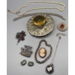 A Collection of silver and white metal jewellery to include Wedgwood and silver earrings and