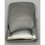 A Birmingham silver cigar holder. Engraved to the front 'Presented to Rev Monteith Macphail M.A.B.D.