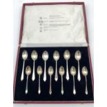 A Boxed Set of Edinburgh silver tea spoons