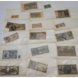 A Collection of old foreign bank notes