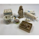 Various porcelain collectables to include Rare Royal Doulton Stork/ bird figure, Beswick pig and