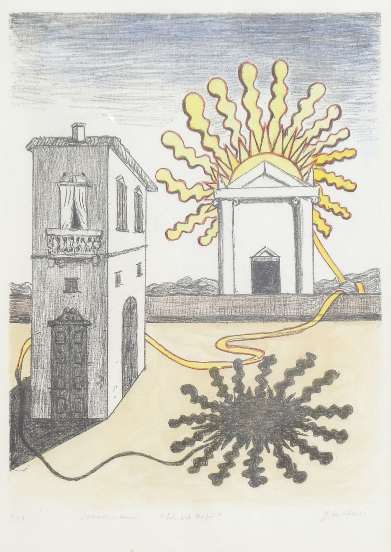 Giorgio De Chirico - Sole sul tempio, 1969