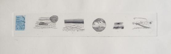 Gastone Novelli - Tavola che illustra cinque movimenti per le acque, 1966