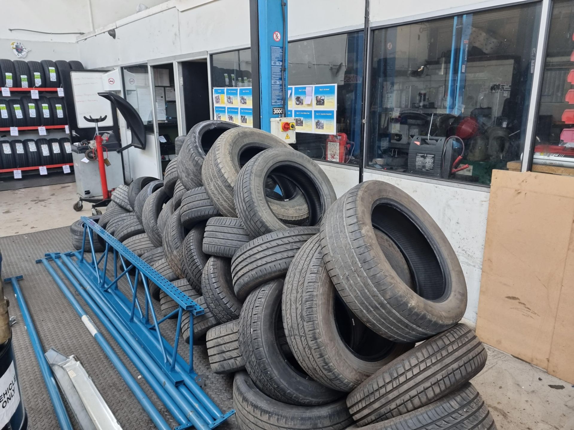 Quantity of assorted worn and part worn tyres