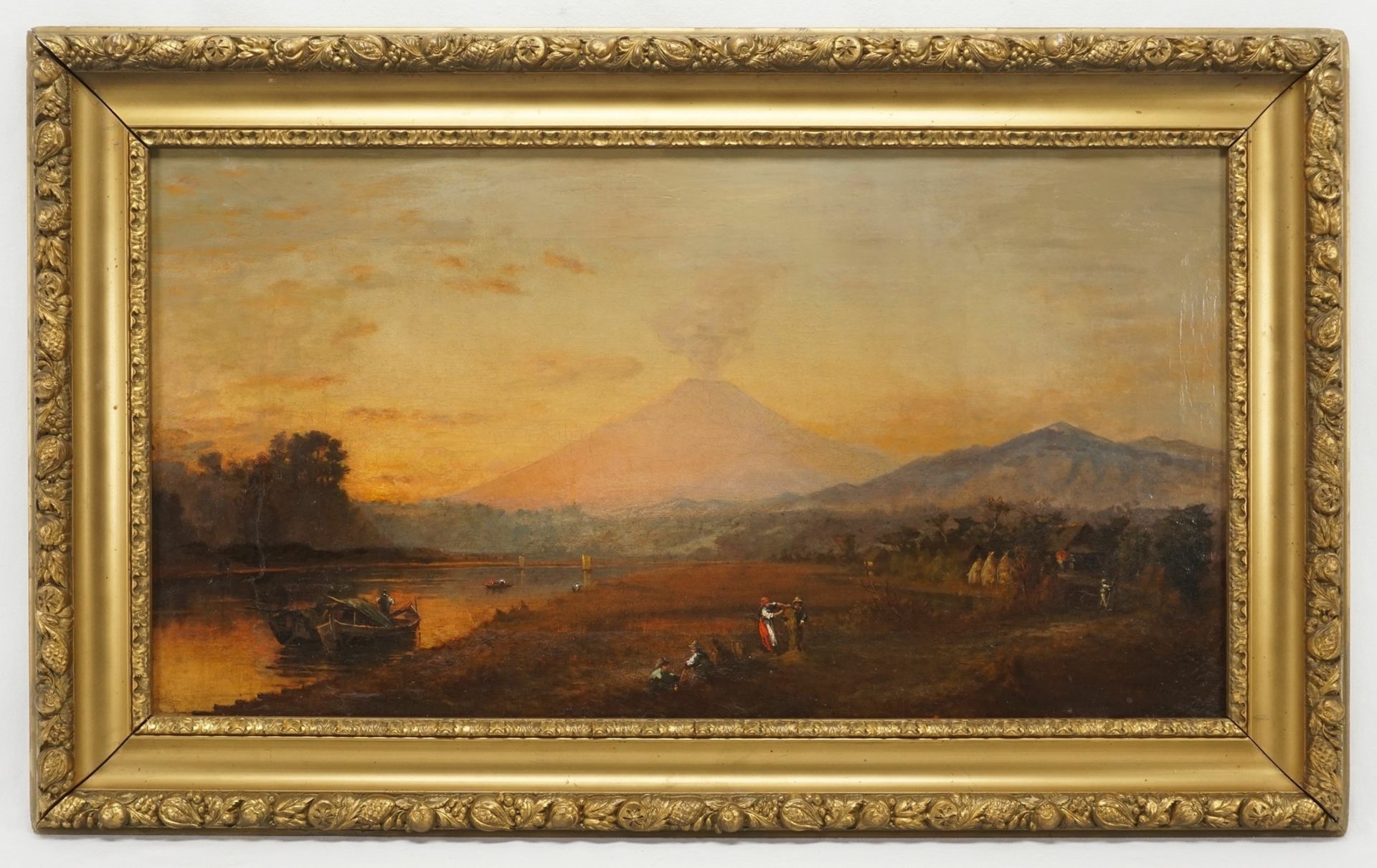 Joseph William Allen,  Flusslandschaft in Kampanien mit Blick auf den rauchenden Vesuv - Bild 2 aus 7