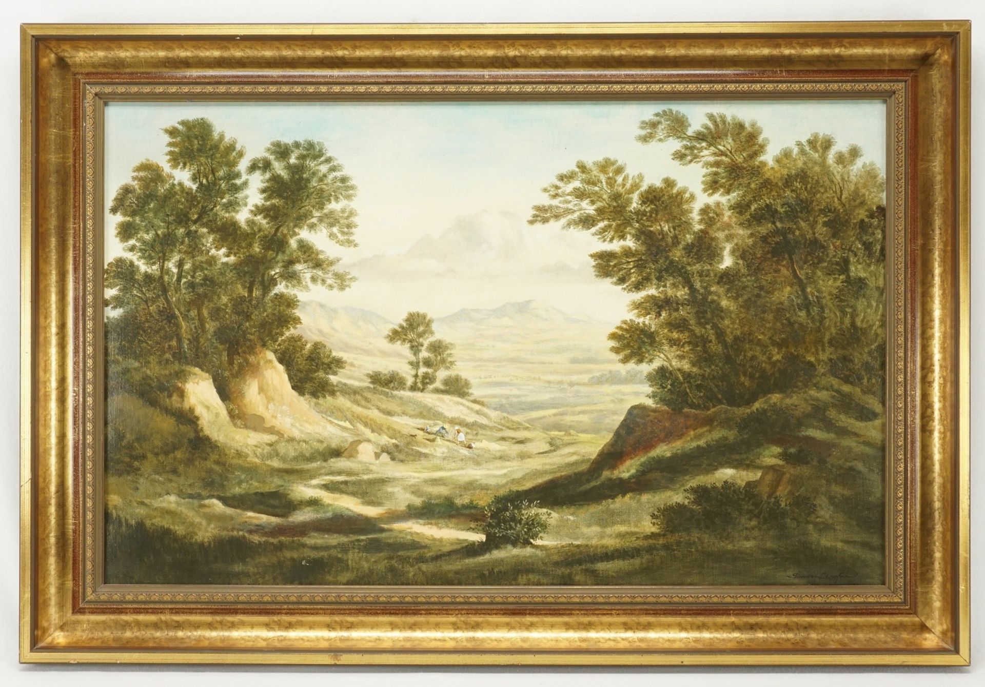 Hans Albert Simon-Schäfer,  "Arkadische Landschaft mit Bauernfamilie" - Bild 2 aus 4