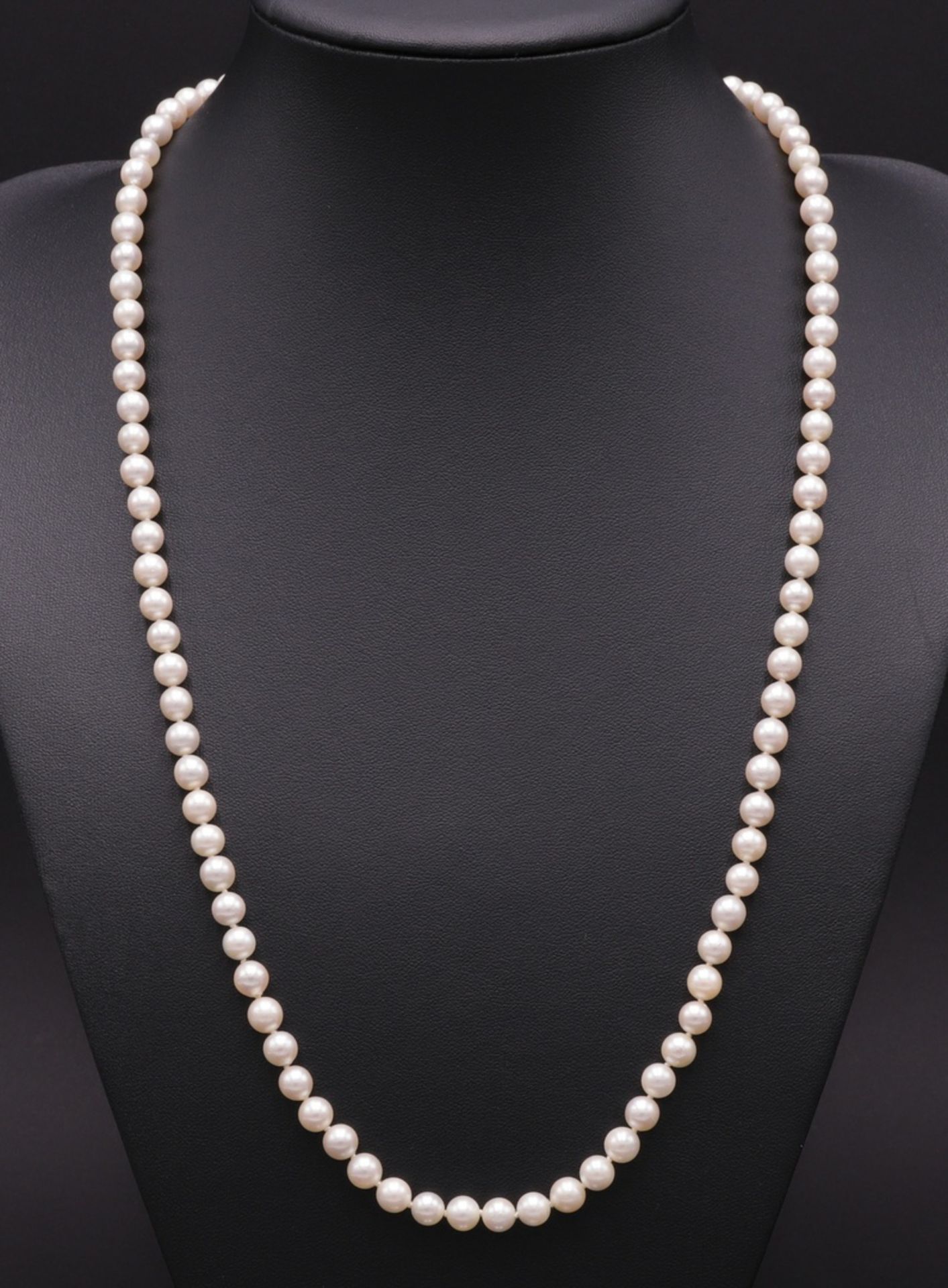 Perlenkette mit Rubin besetzter Goldschließe - Bild 3 aus 3