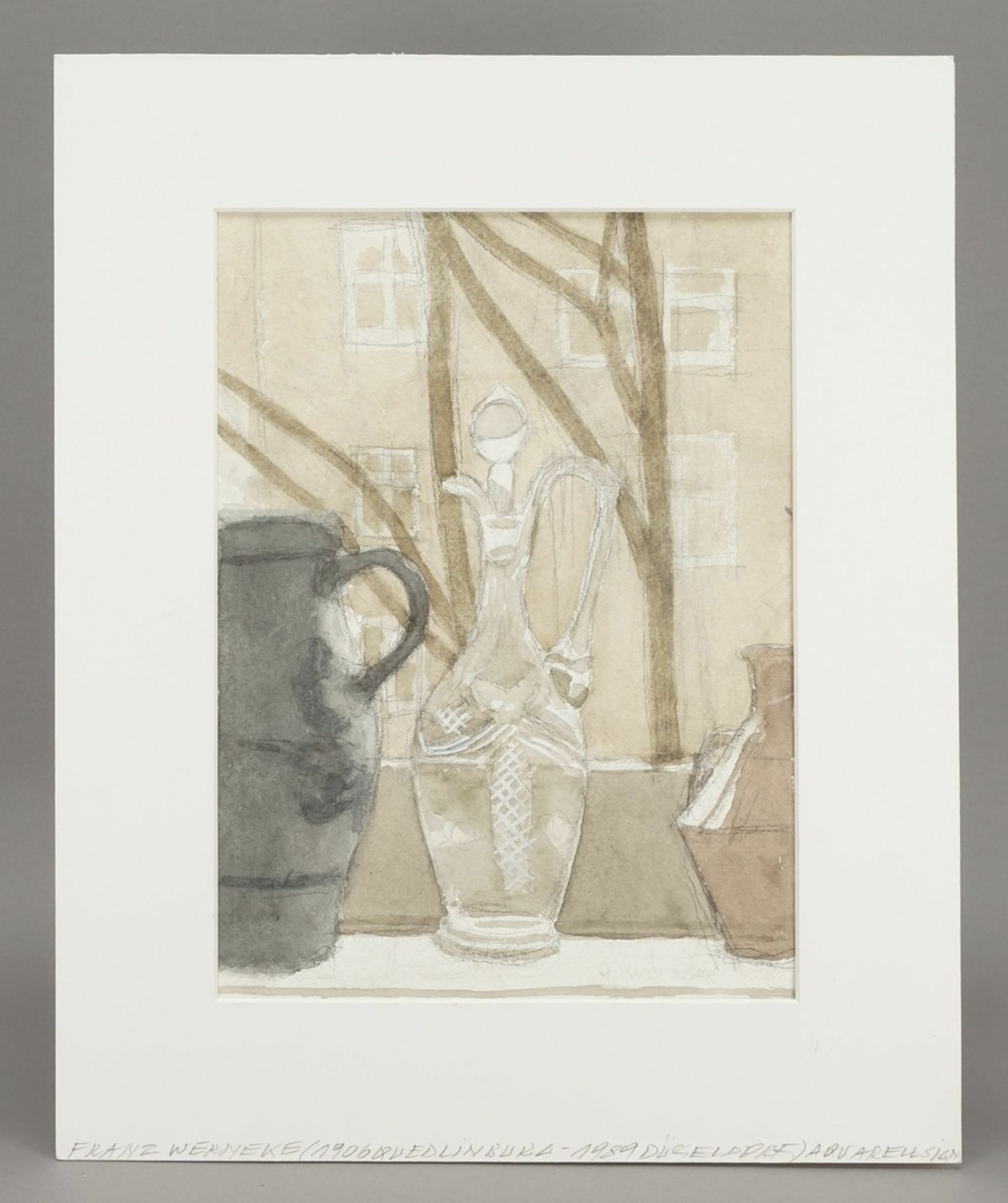 Franz Werneke, Glaskaraffe am Fenster - Bild 2 aus 4