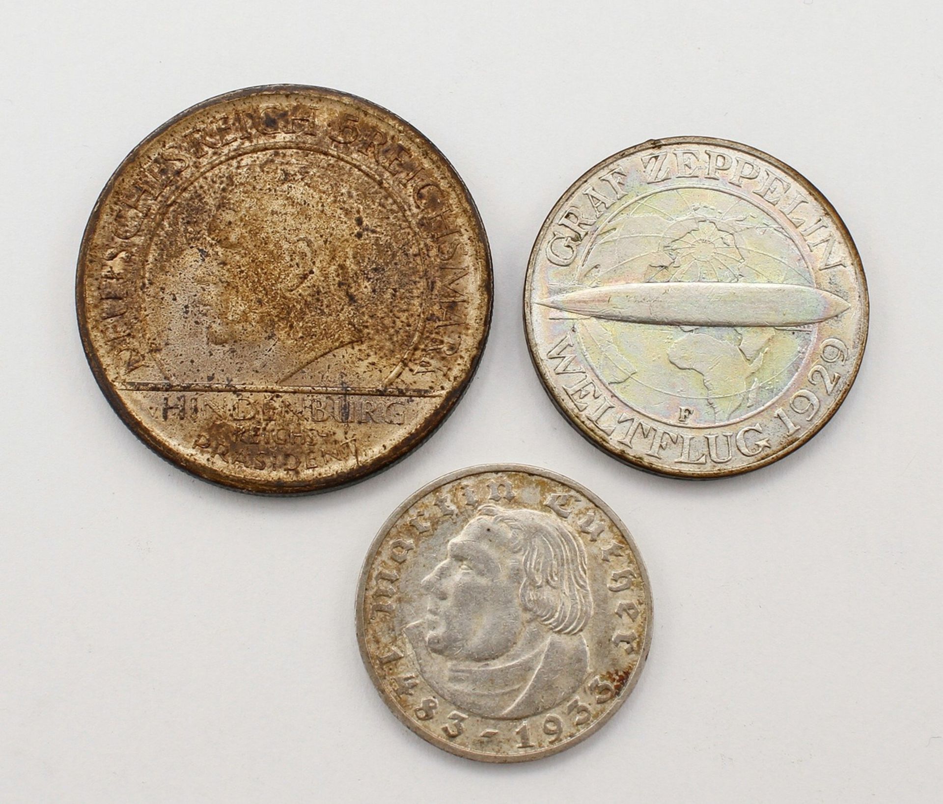 Drei Münzen Weimarer Republik