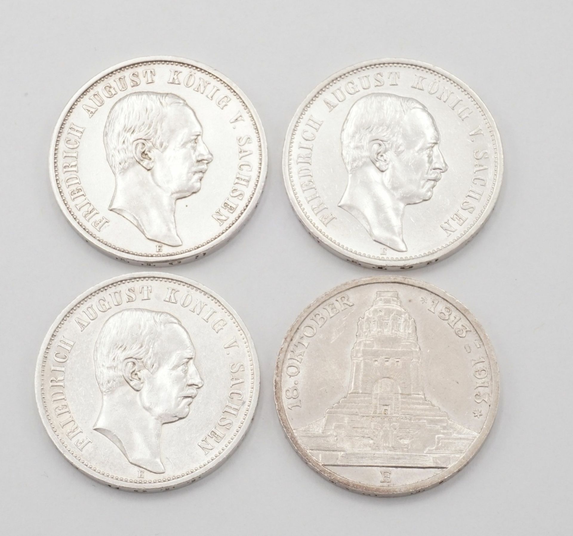 Vier Münzen Sachsen