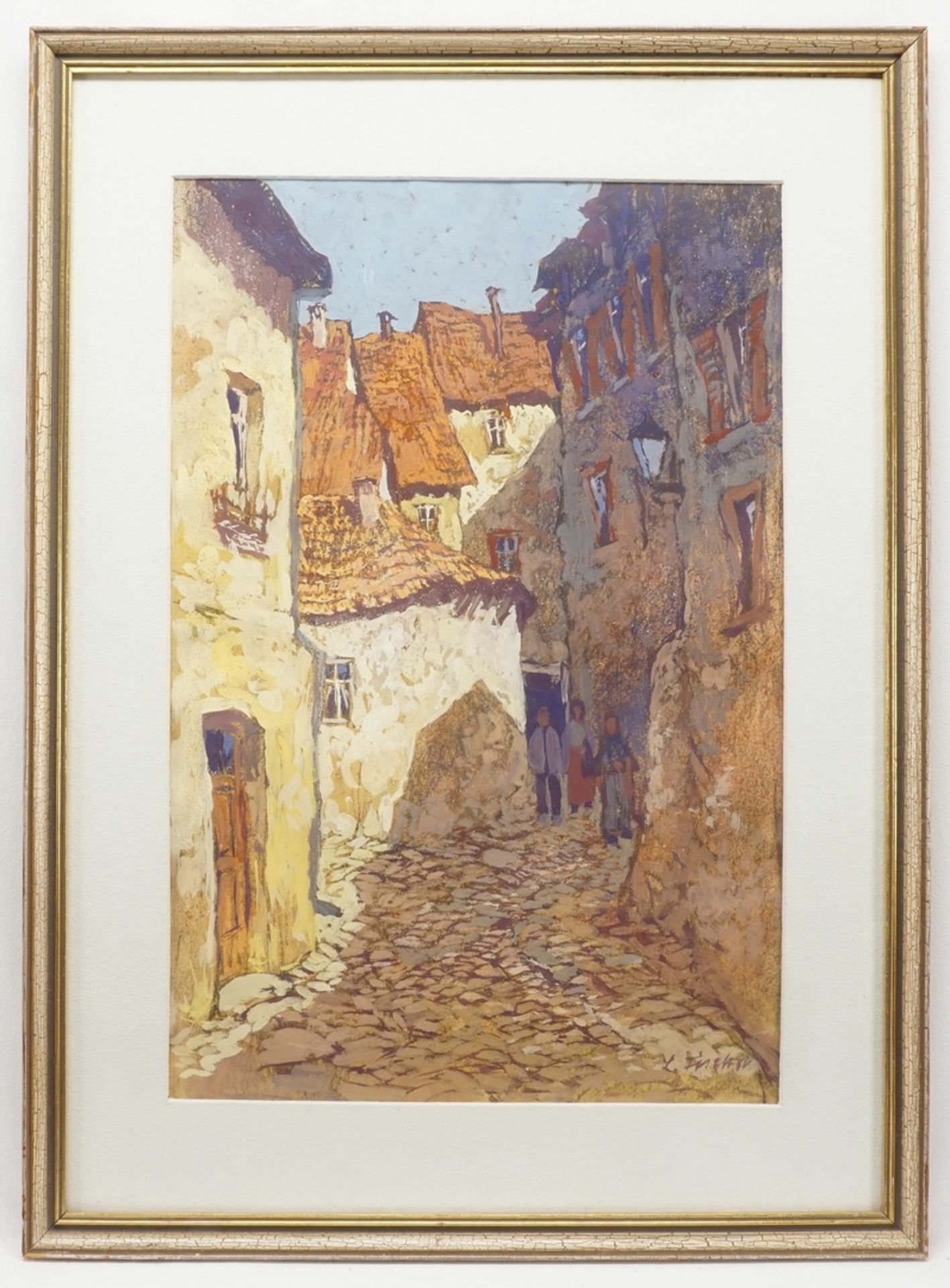 Luise Fischer,  "Gasse in Italien" - Bild 2 aus 3