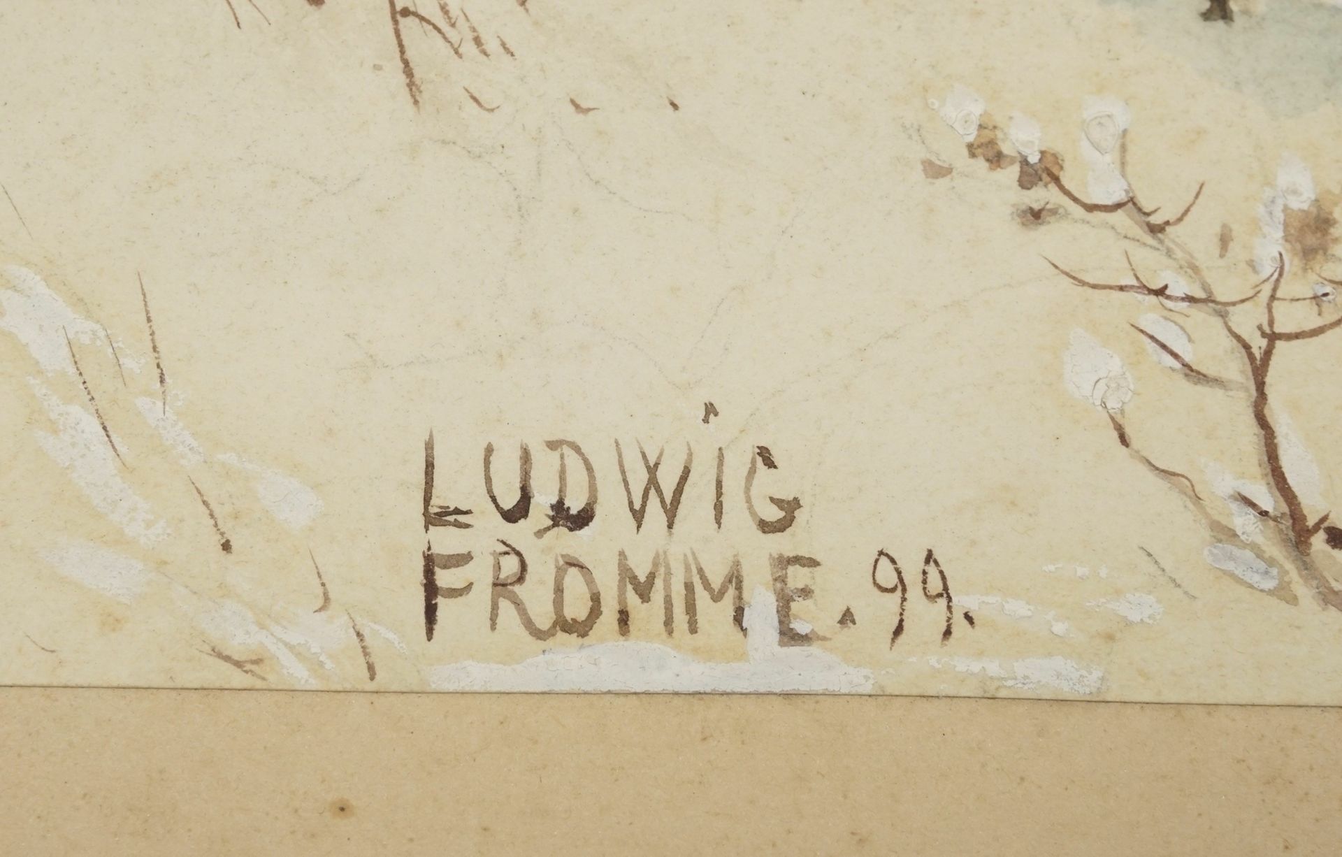 Ludwig Fromme,  "Hirsche im Winterwald" - Bild 3 aus 3