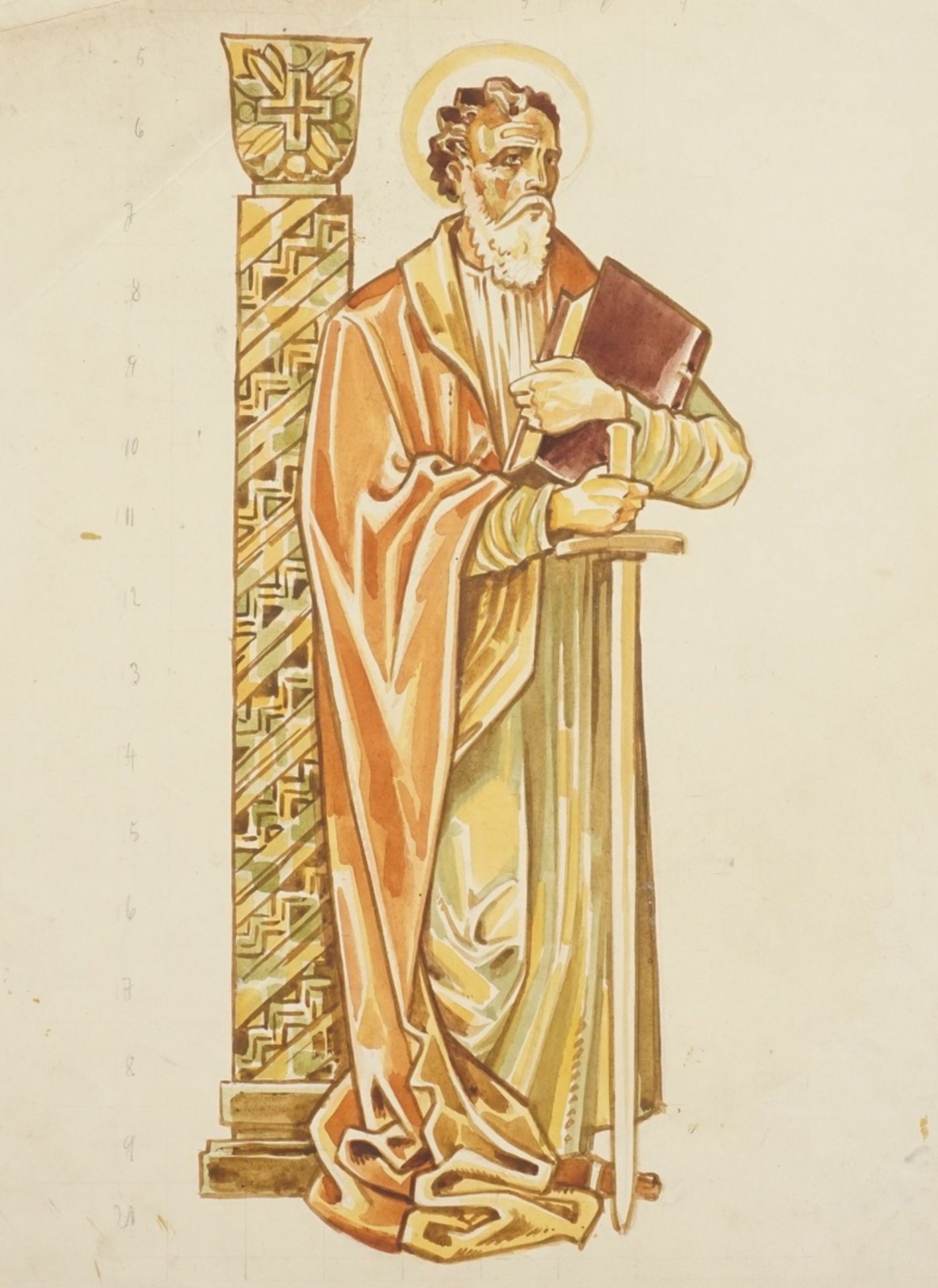 Richard Schwarzkopf,  Heiligendarstellung Apostel Paulus