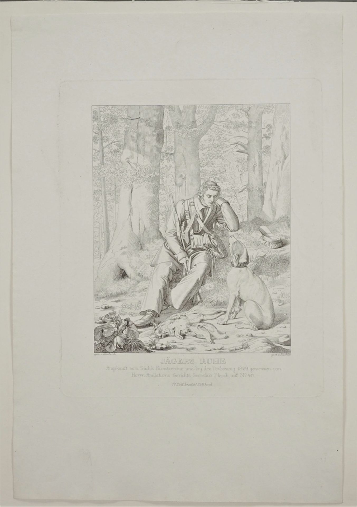 Johann Gottlieb Hantzsch, "Jägers Ruhe" - Image 3 of 3