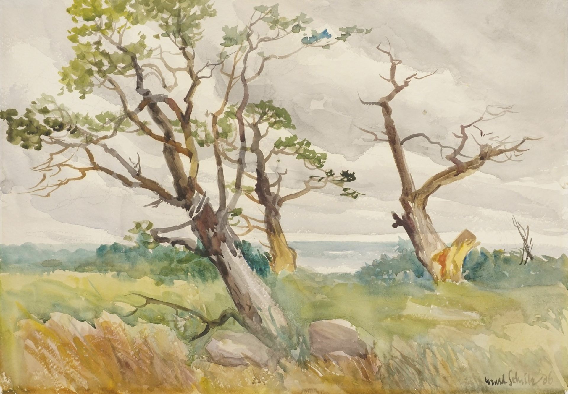 Ernst Georg Schulz,  "Bäume in den Ostseedünen"