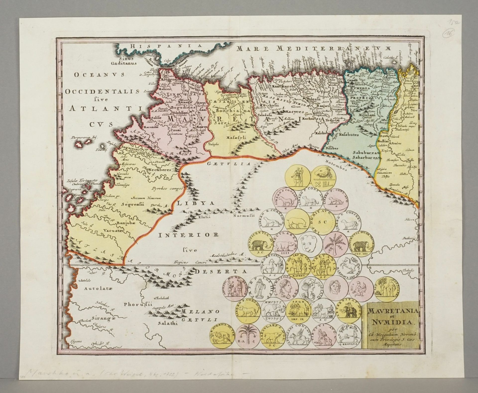 Johann Christoph Weigel, "Landkarte von Mauretanien und Numidien" - Image 2 of 3