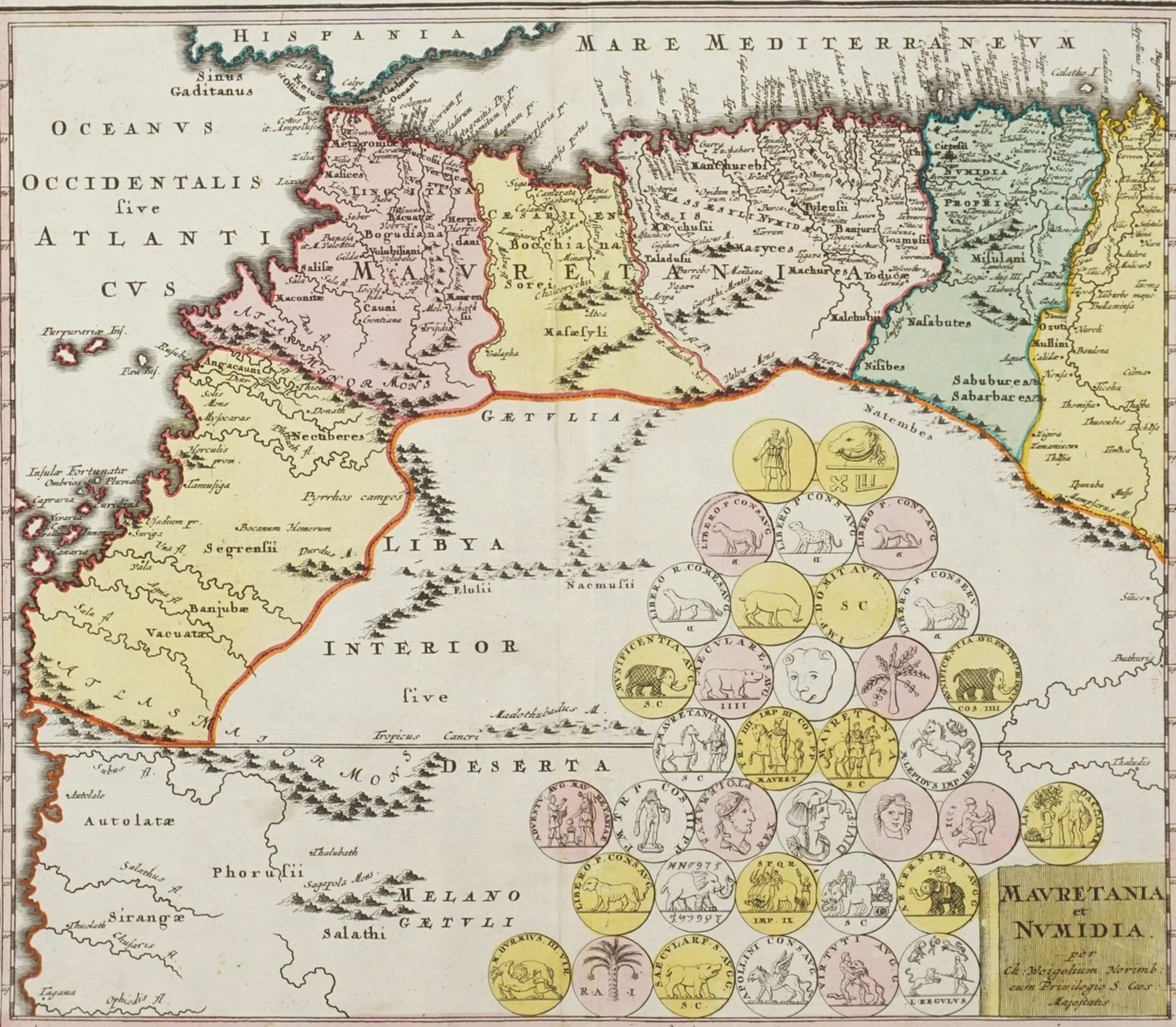 Johann Christoph Weigel, "Landkarte von Mauretanien und Numidien"
