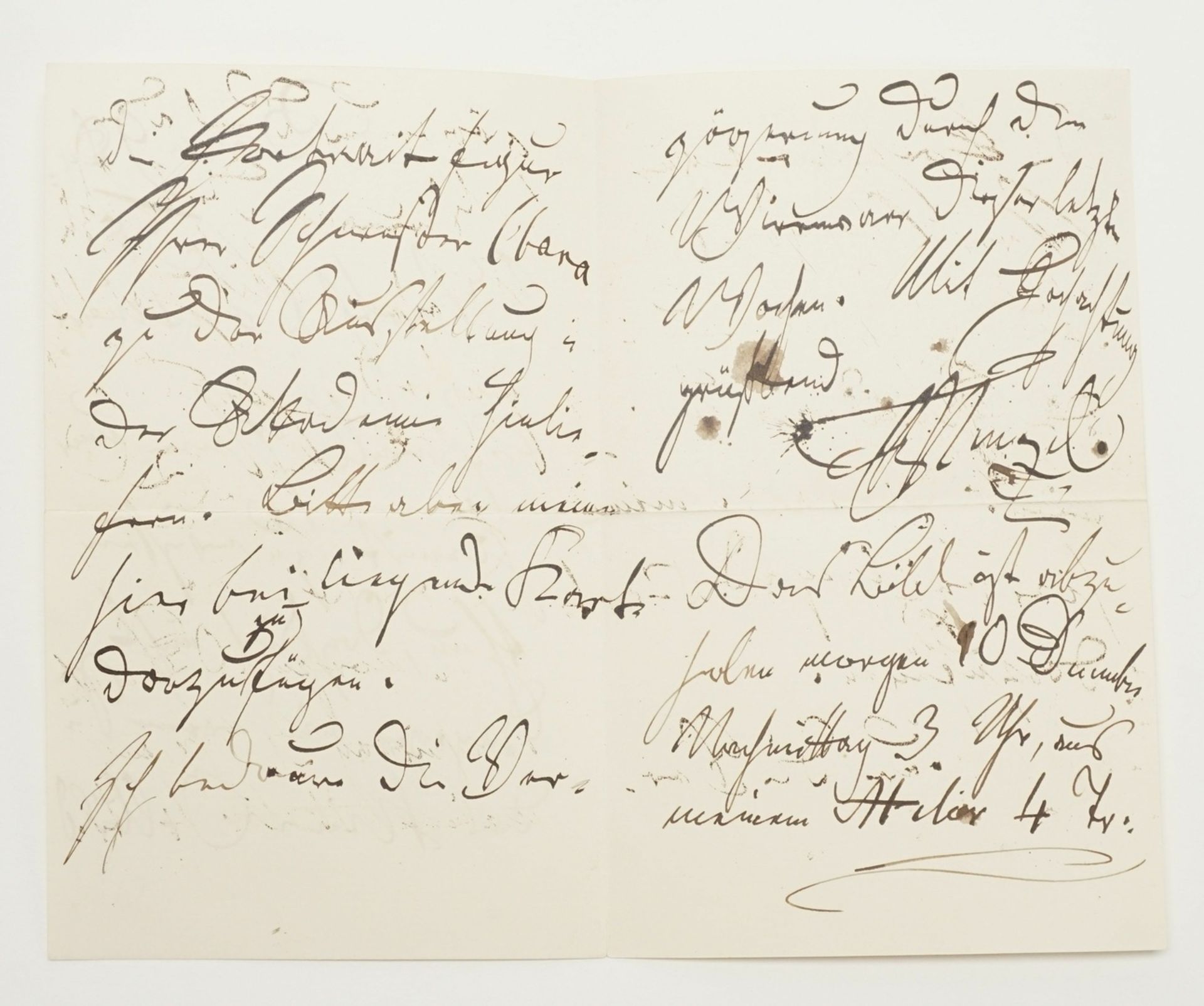 Adolf von Menzel, Autograph (handschriftlicher Brief inkl. Kuvert) - Bild 4 aus 4