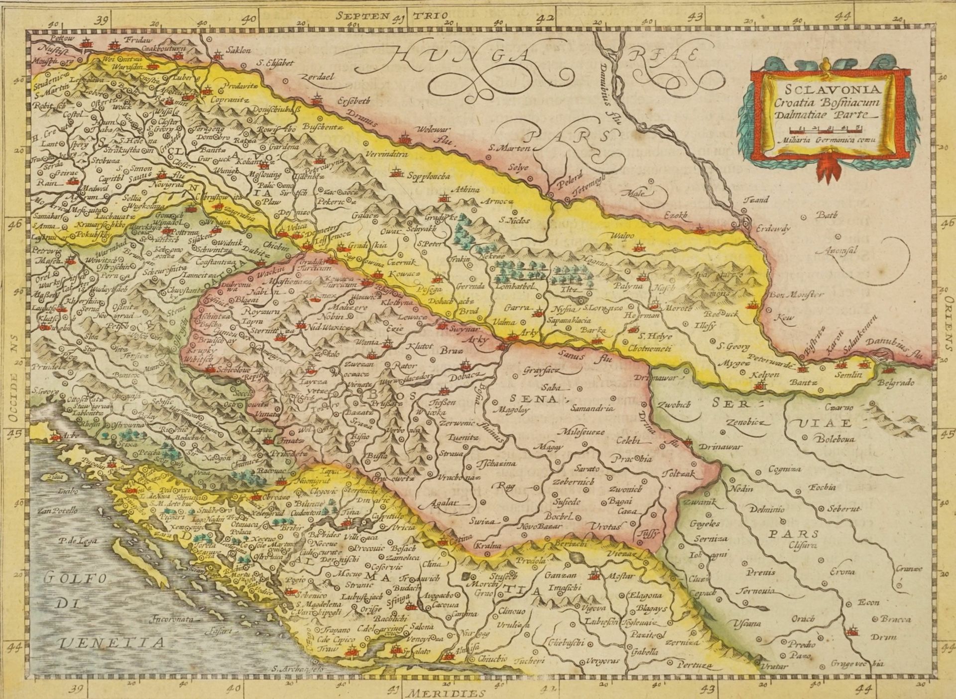 Pieter van den Keere, "Sclavonia" (Karte der westlichen Balkanhalbinsel)