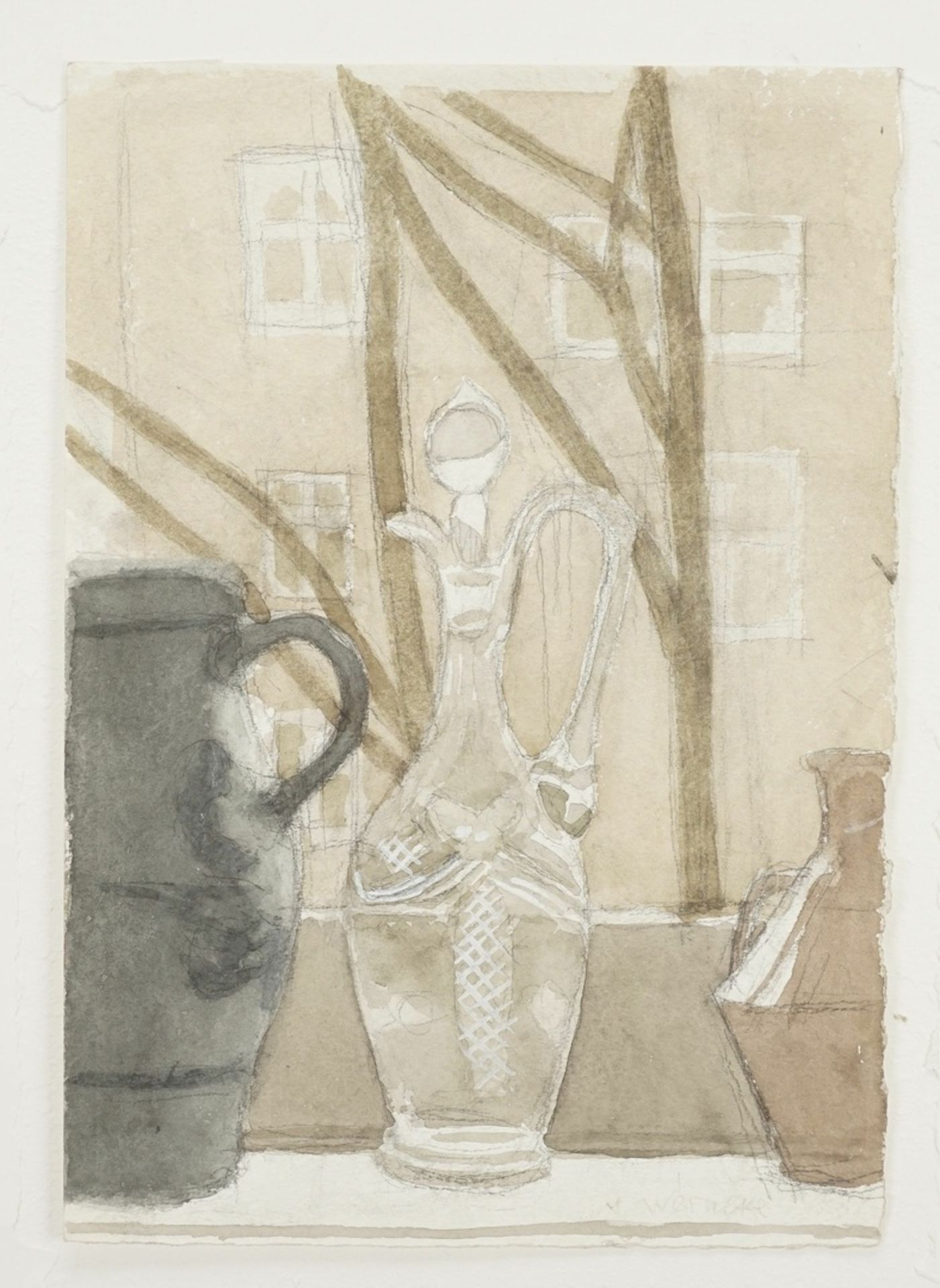 Franz Werneke, Glaskaraffe am Fenster - Bild 3 aus 4