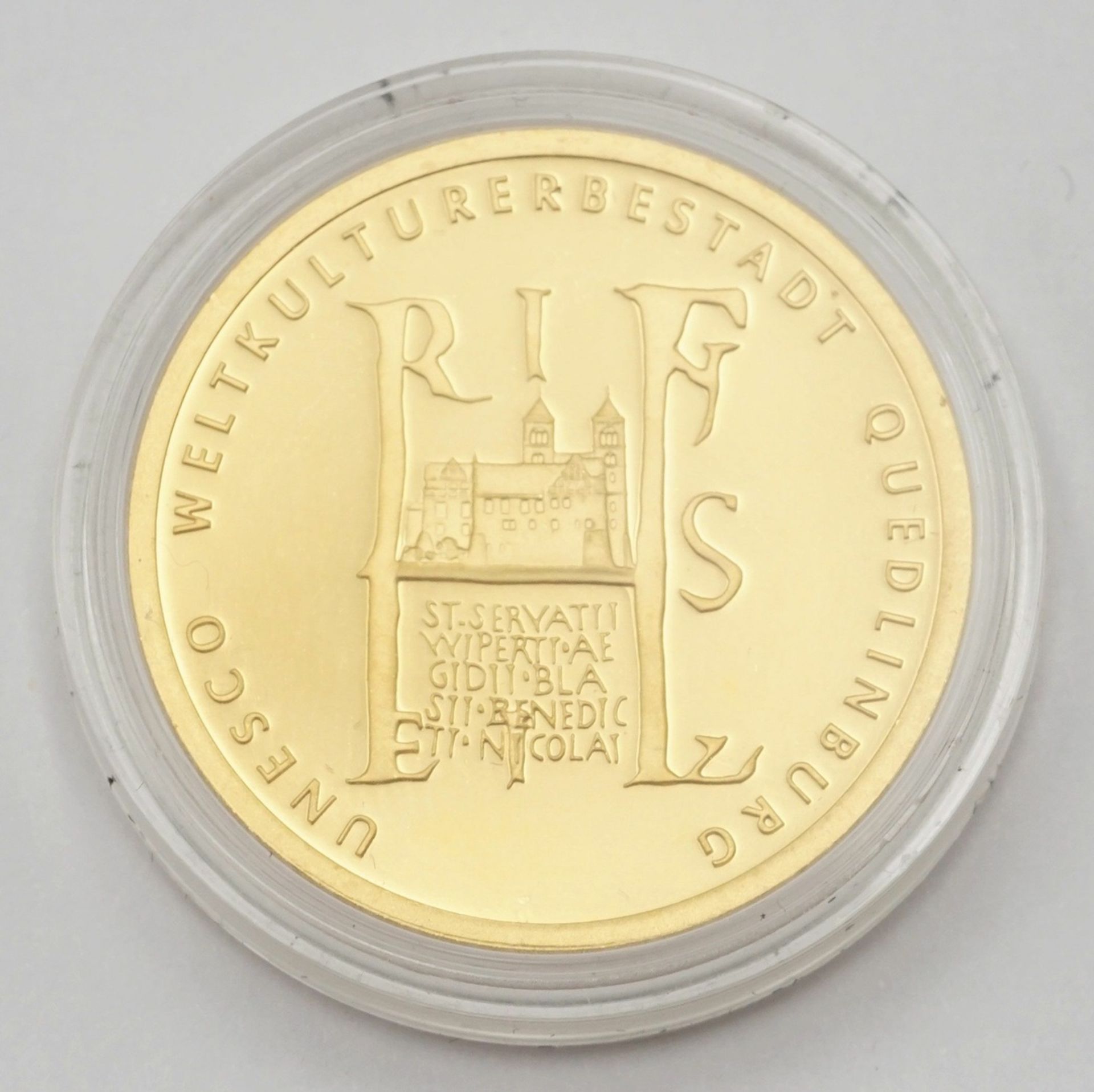 100 Euro-Goldmünze UNESCO-Weltkulturerbestadt Quedlinburg