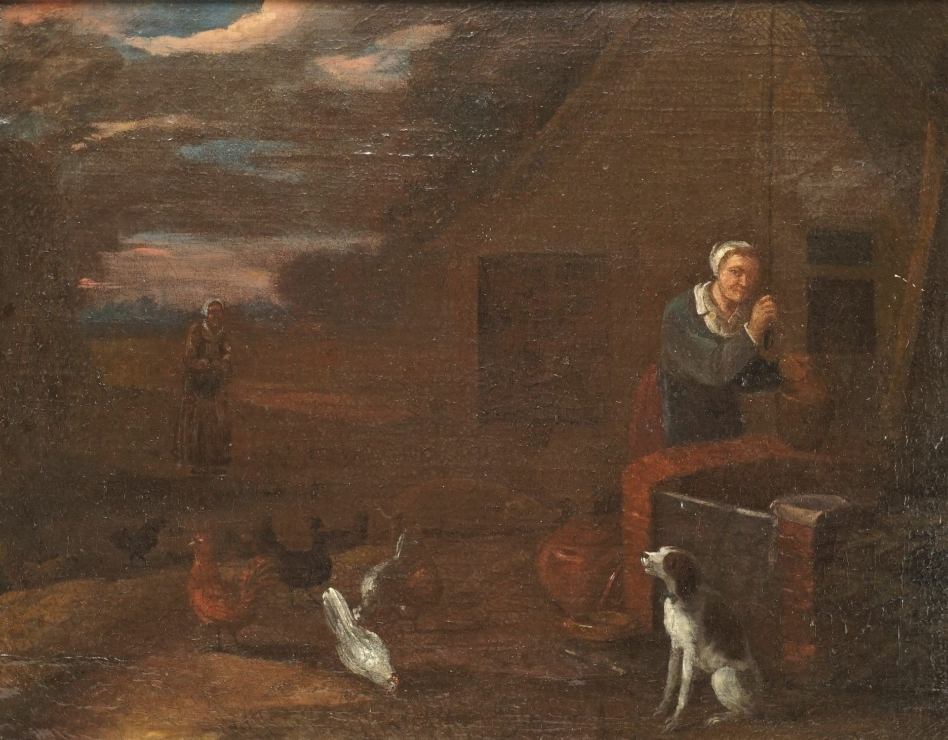 Egbert Lievensz. van der Poel, "Mit Hund und Hühnern am Brunnen" - Bild 2 aus 4