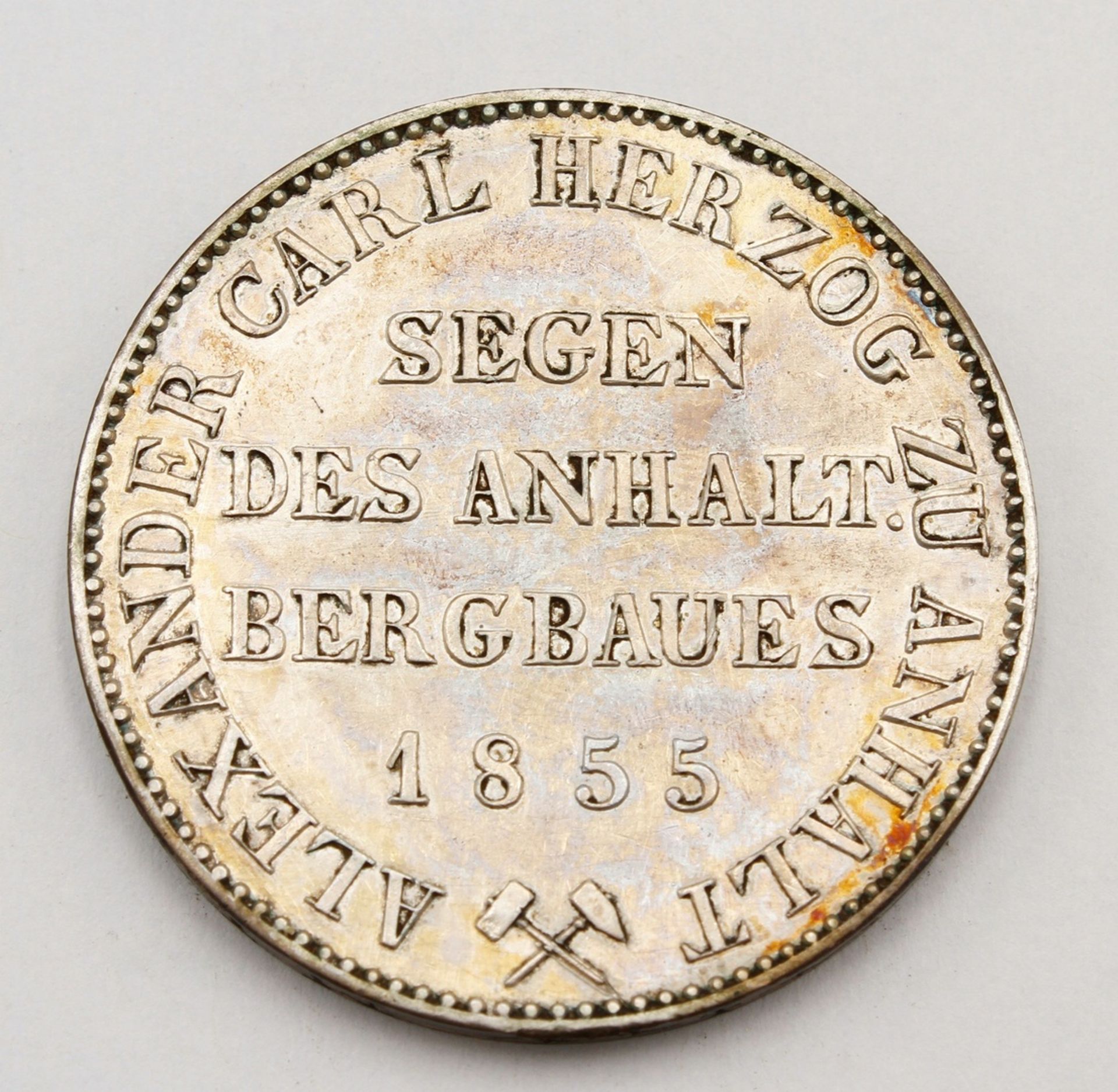 Silbermünze 1 Thaler 14 eine feine Mark, Anhalt-Bernburg - Bild 2 aus 2