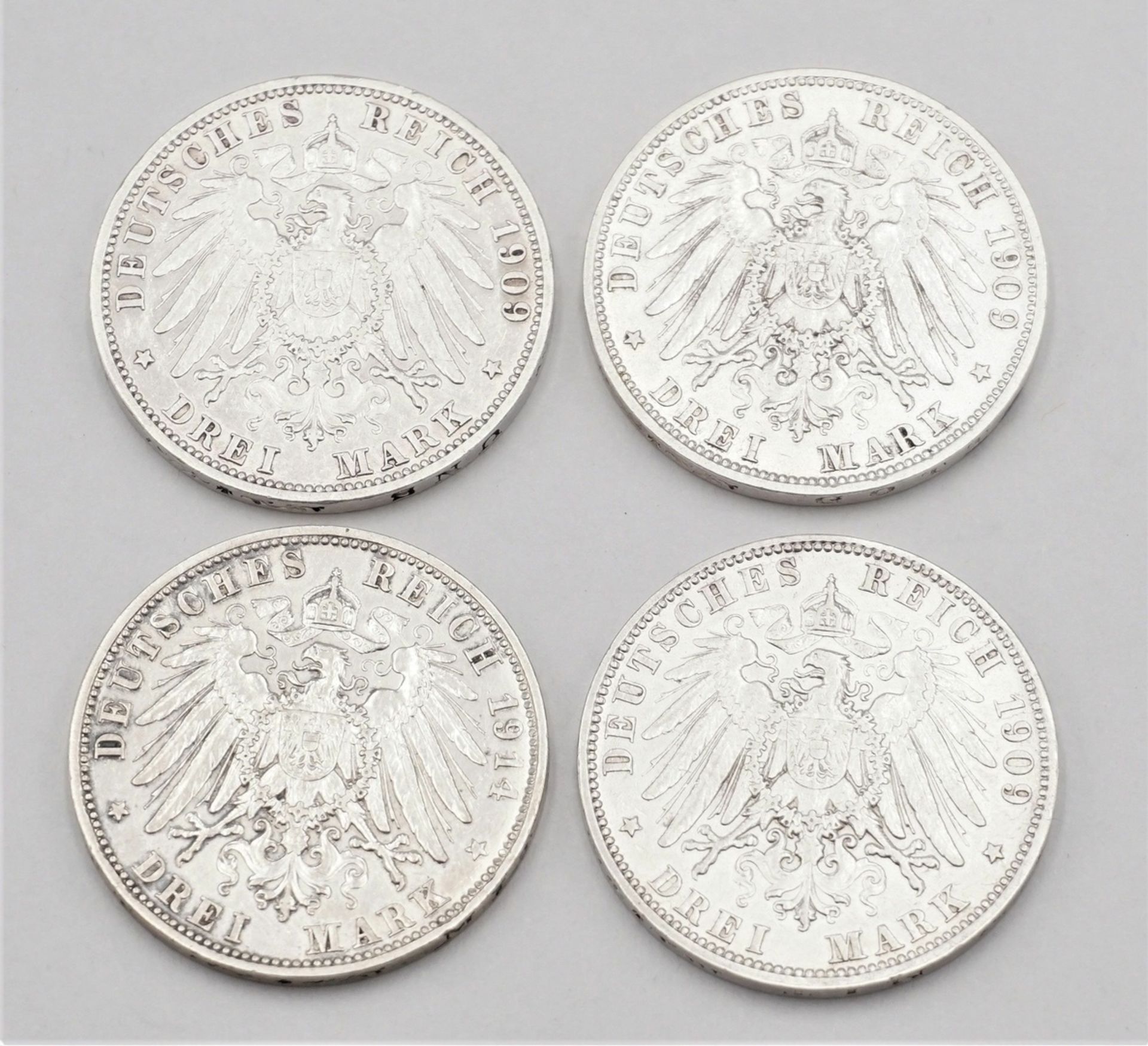 Vier Münzen Deutsches Reich - Bild 2 aus 2