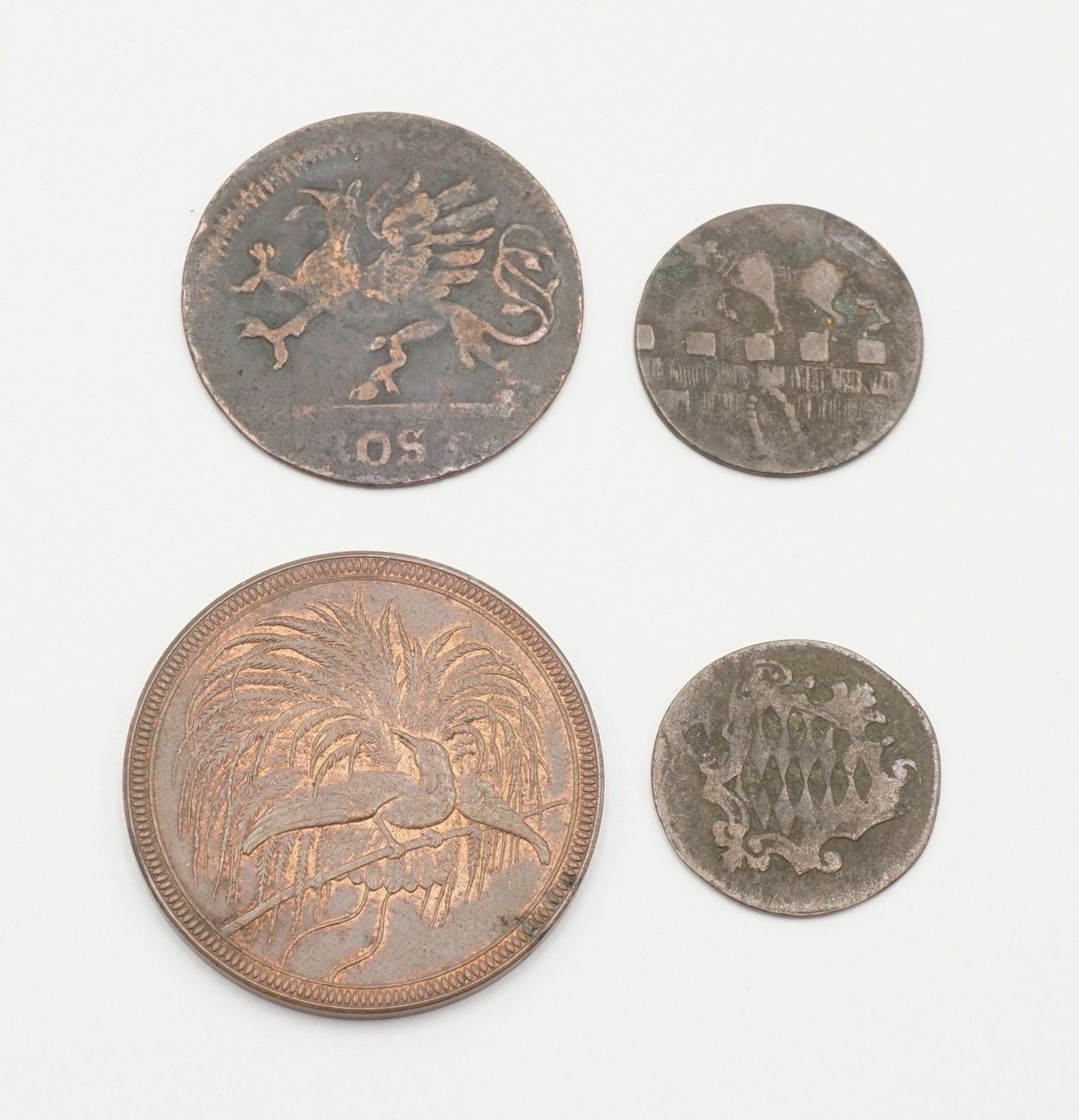 Neuguinea Pfennig 1894 und drei Münzen aus dem 18. Jh. - Bild 2 aus 2