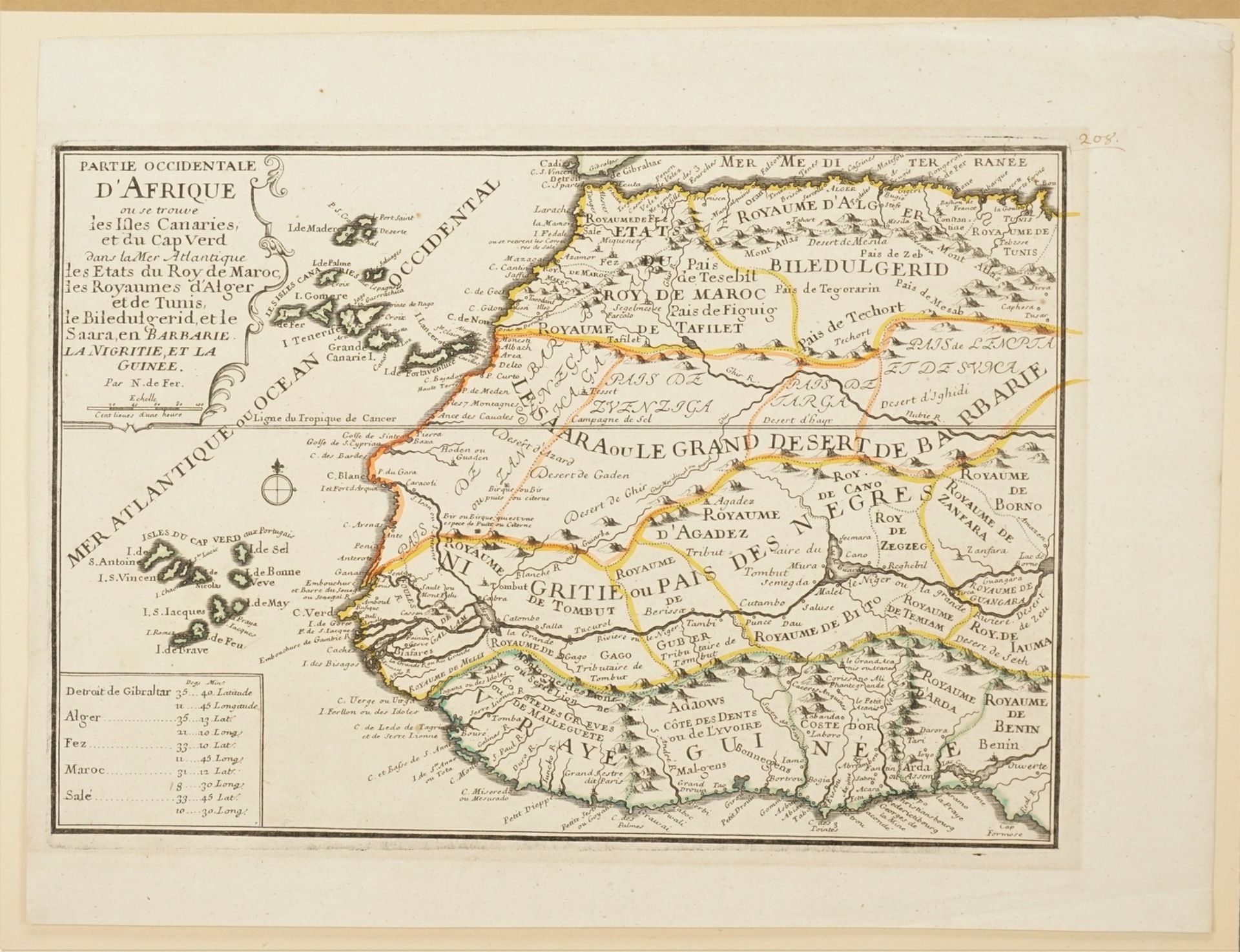 Nicolas de Fer, "Partie Occidentale d'Afrique" (Karte von Westafrika) - Image 3 of 3
