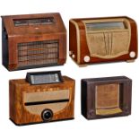 4 Röhrenradios1) Philips Junior V6A, um 1937, Philips Belgien, 5 Röhren, 3 Wellenbereiche,