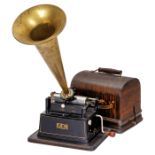 Edison Gem Phonograph Modell B, um 1907Für 2- und 4-Minuten-Walzen, Serien-Nr. 159077, Schalldose