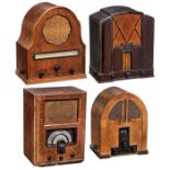 4 deutsche Röhrenradios, um 19331) Nora W320L, 4 Röhren, Langwelle und Mittelwelle, 120-240 Volt