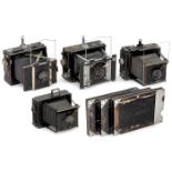 Authentische Pressekameras Van Neck, Palmos und Nettel, ab 1920Alle für 9 x 12 cm. Diese Kameras